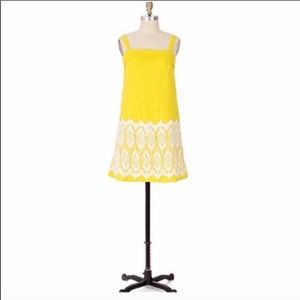 Anthropologie Floreat Yellow Lace Cloud Dress